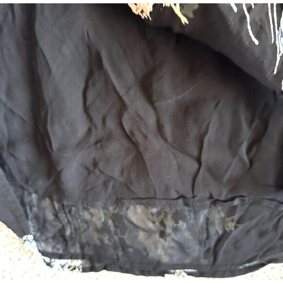 GHOST London Floral Blouse Trumpet Sleeve Flowy Boat Neck Spaghetti - Picture 10 of 16